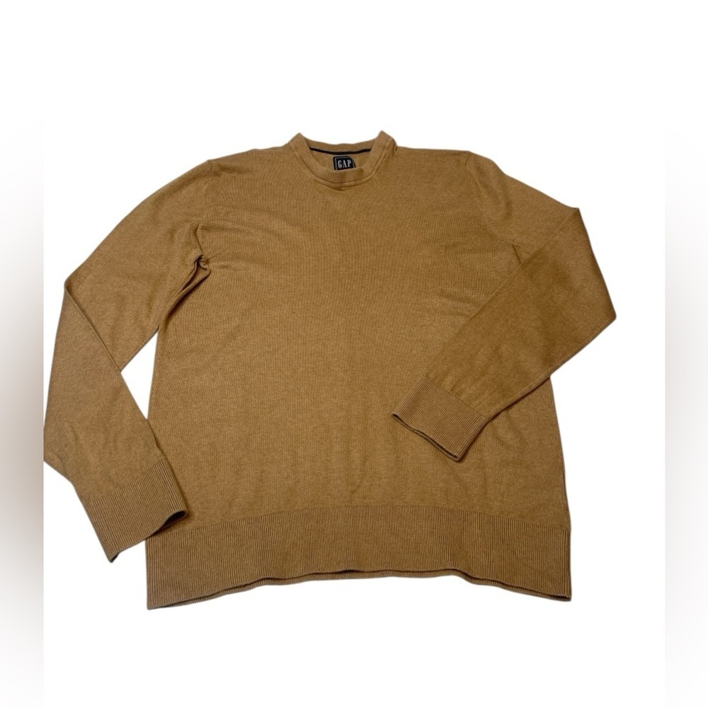 GAP Tan Brown Cotton Crew Neck Sweater Men’s Size Large Preppy Core